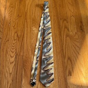 Jerry Garcia SILK Floating Planes Brown & Cream Swirl Design Men's Neck Tie